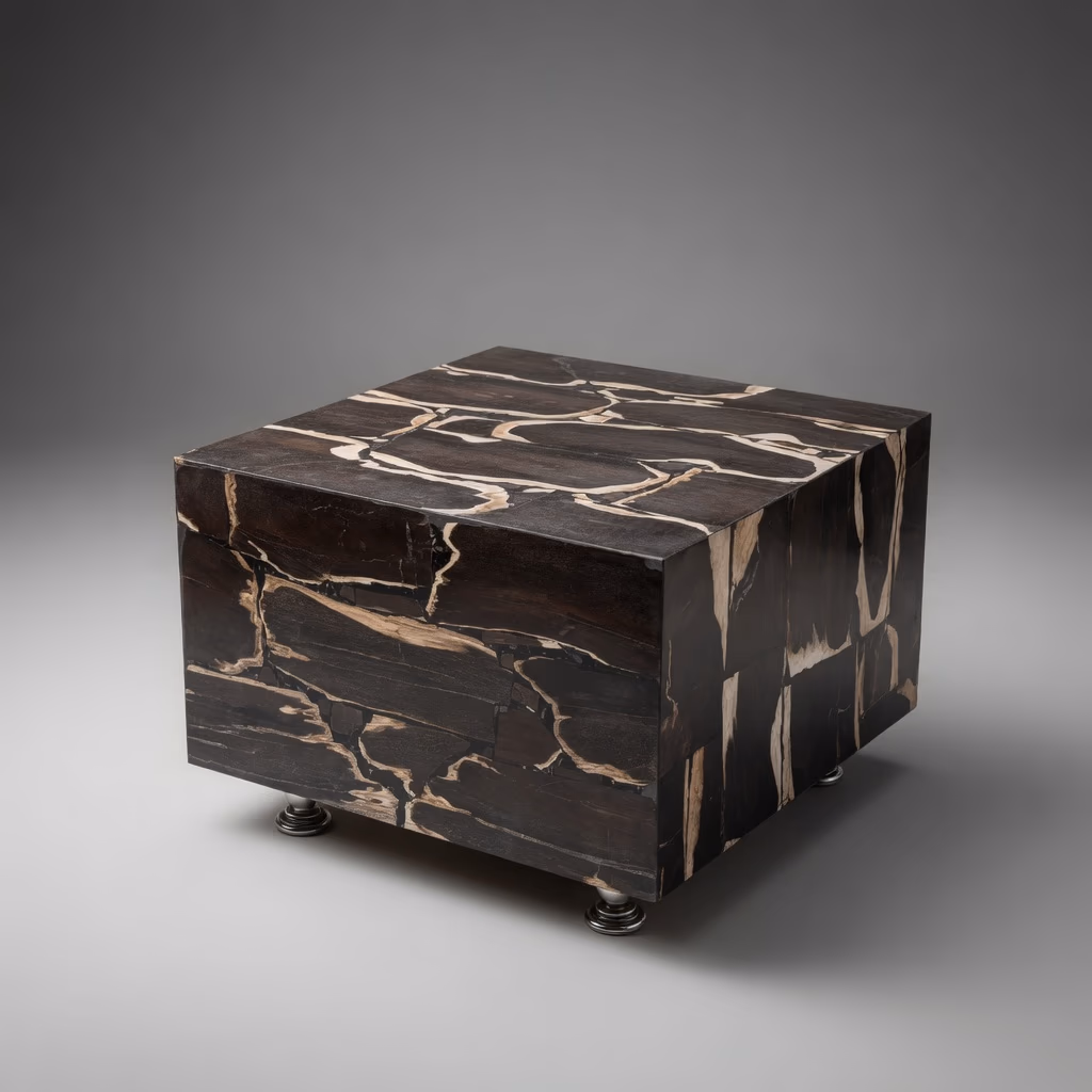 Ancient Stone Coffee Table - Handcrafted Square Honed Finish