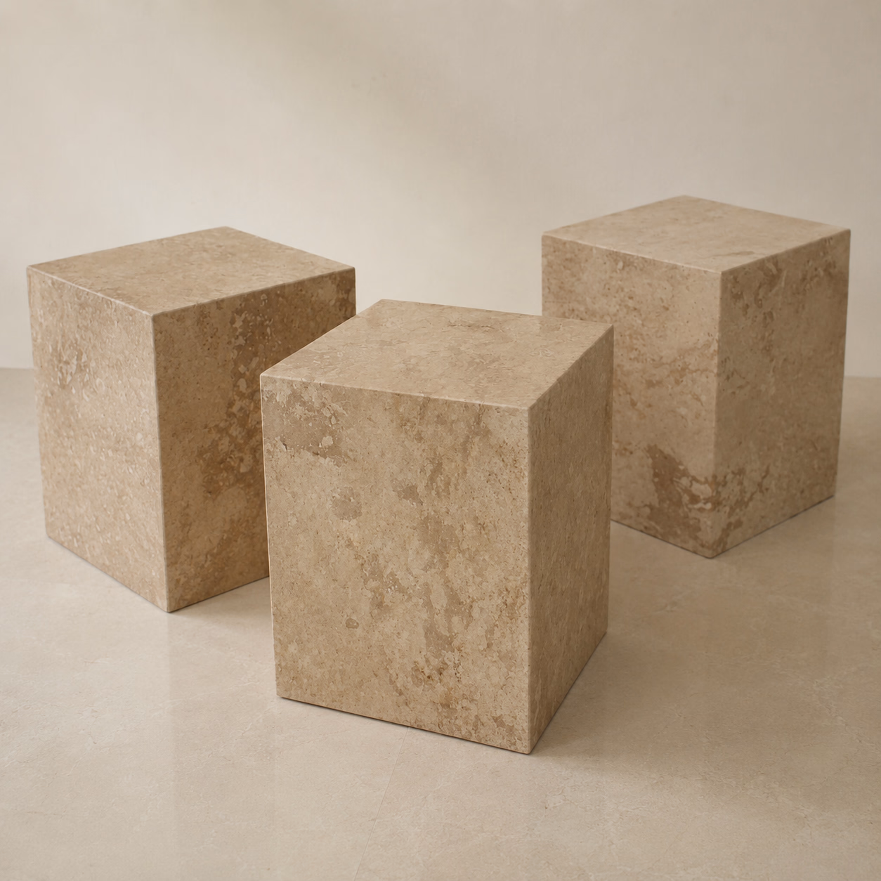 Marble Stone Chair - Handcrafted Square Honed Finish