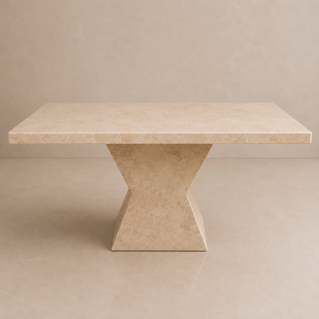 Marble Stone Side Table - Handcrafted Pedestal Honed Finish