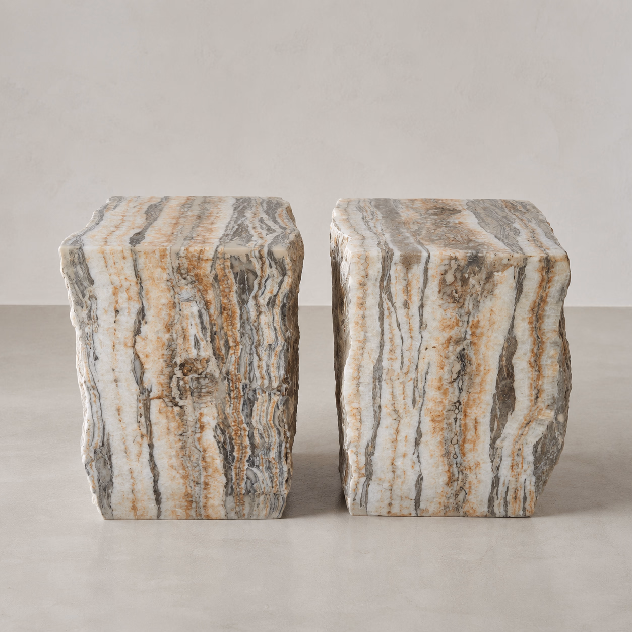 Onyx Stone Chair - Handcrafted Square Natural Finish