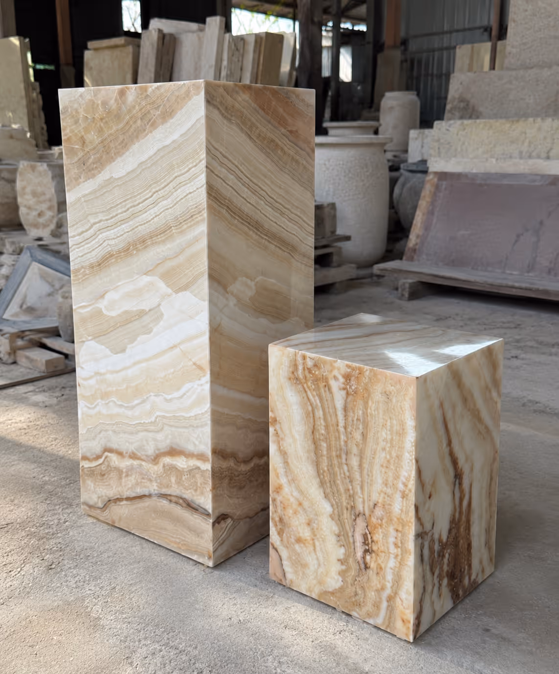 Onyx Stone Chair - Handcrafted Square — view 3