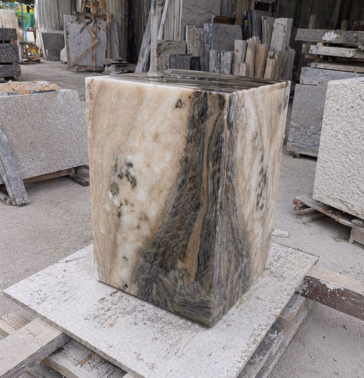 Onyx Stone Chair - Handcrafted Square — view 5